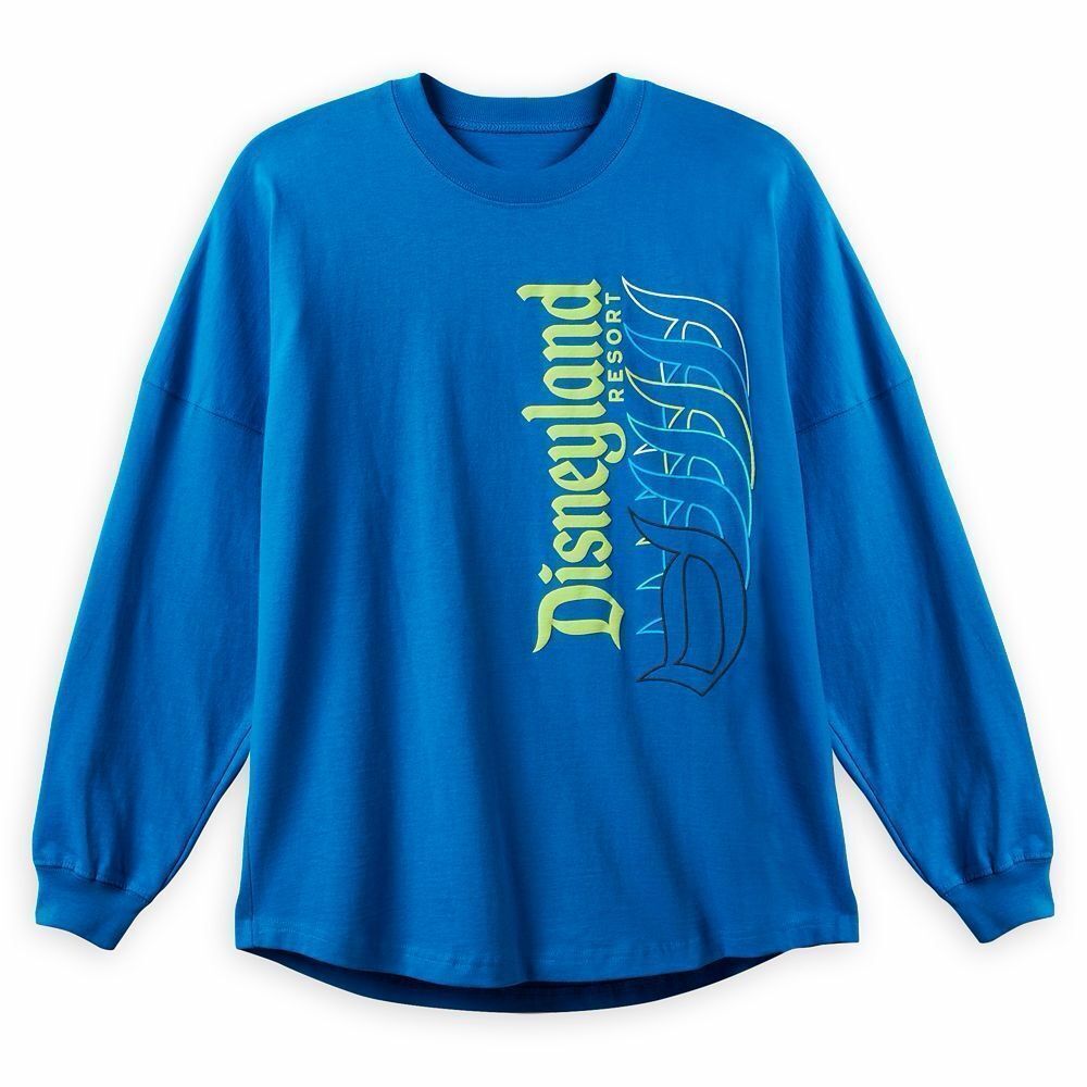 Disneyland Blue & Green Spirit Jersey Long Sleeve Top Adult Size Small NWT